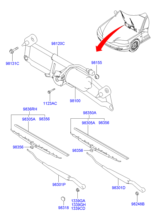 Hyundai 9835024511 - Klaasipuhastaja kumm onlydrive.pro