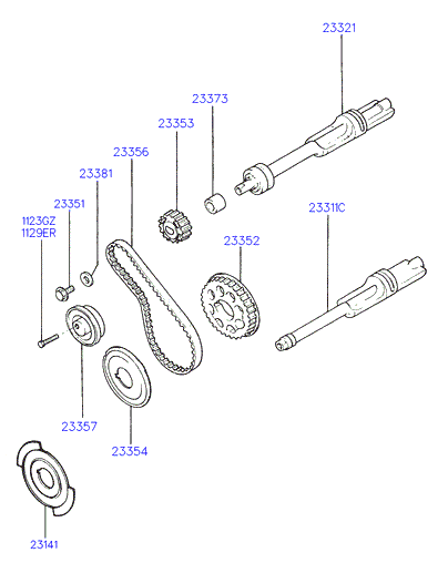 KIA 23357-33350 - Kiristysrulla, hammashihnat onlydrive.pro