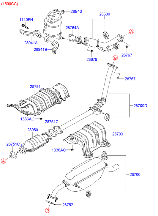 Hyundai 2875 125 000 - Gasket, exhaust pipe onlydrive.pro