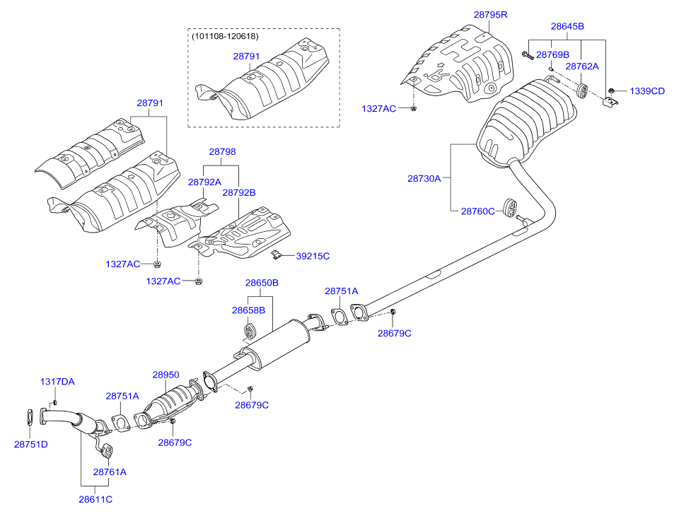 Hyundai 28751-3S100 - Gasket, exhaust pipe onlydrive.pro