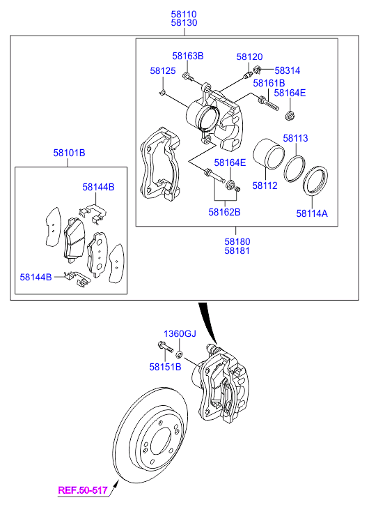 Hyundai 58101-A6A00 - Brake Pad Set, disc brake onlydrive.pro