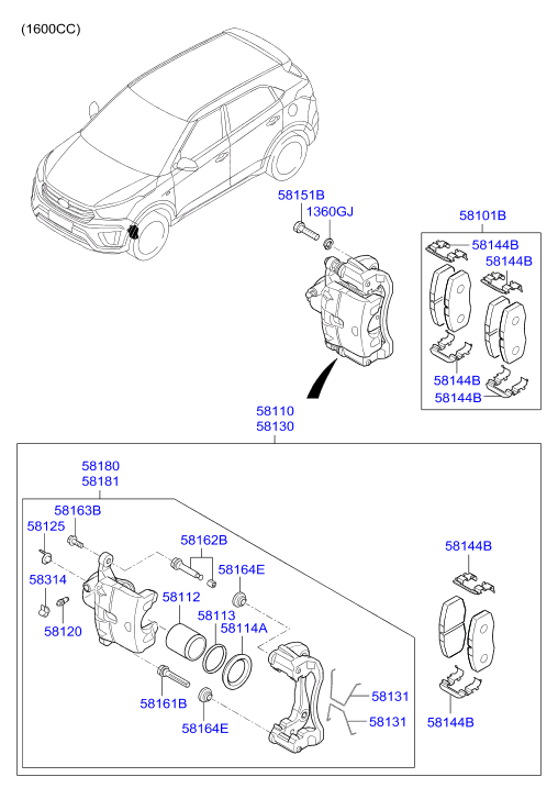 Hyundai 58101M0A10 - Brake Pad Set, disc brake onlydrive.pro