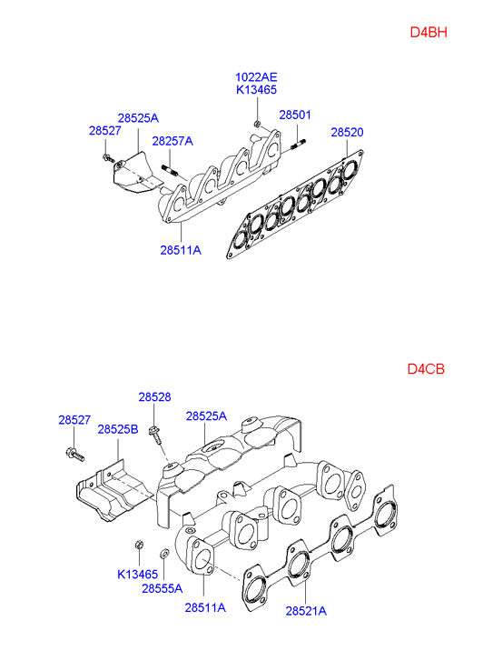 Hyundai 28513-4A001 - Gasket, exhaust manifold onlydrive.pro