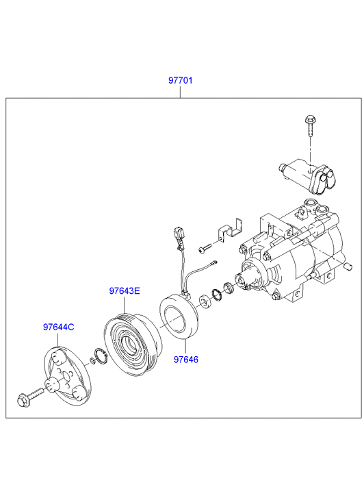 Hyundai 97701-4A950 - Kompresors, Gaisa kond. sistēma onlydrive.pro