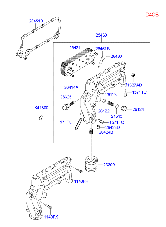 KIA 264514A200 - Oil cooling: 1 pcs. onlydrive.pro