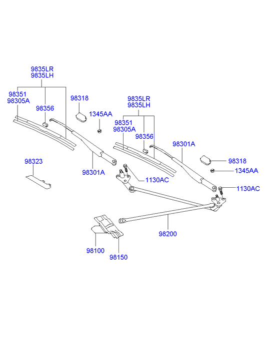 Hyundai 98350-4a500 - Wiper Blade onlydrive.pro