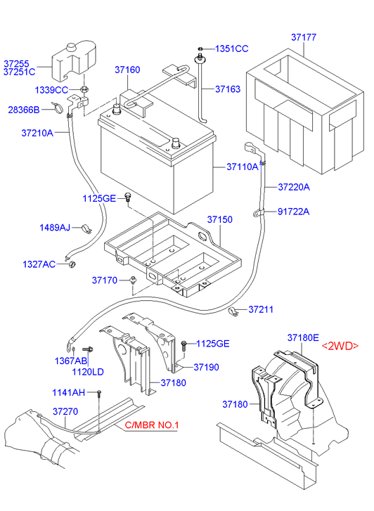 Hyundai 371104A110 - Battery: 1 pcs. onlydrive.pro