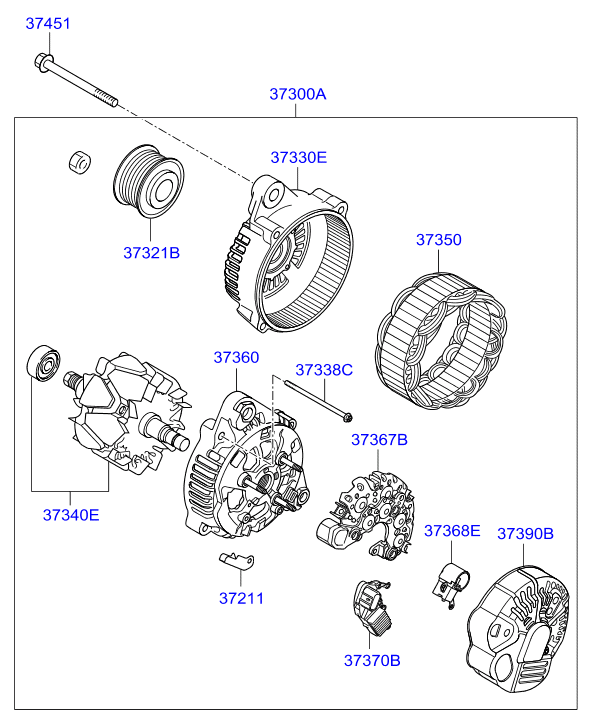 KIA 37321-25-301 - Pulley, alternator, freewheel clutch onlydrive.pro