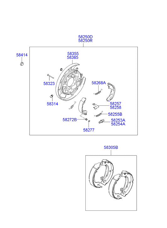 KIA 58305-3KA00 - Brake Shoe Set, parking brake onlydrive.pro