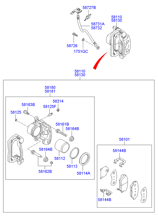 Hyundai 581010WA10 - Brake Pad Set, disc brake onlydrive.pro