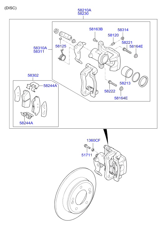 KIA 58302 A6A31 - Тормозные колодки, дисковые, комплект onlydrive.pro