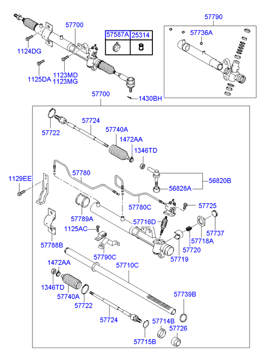 Hyundai 57740-2D000 - Power steering gearbox: 2 pcs. onlydrive.pro