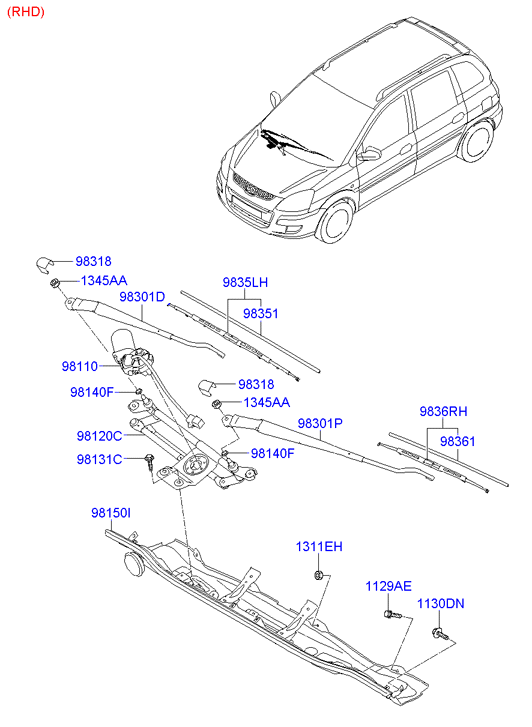 Hyundai 9835017000 - Windshield wiper: 1 pcs. onlydrive.pro