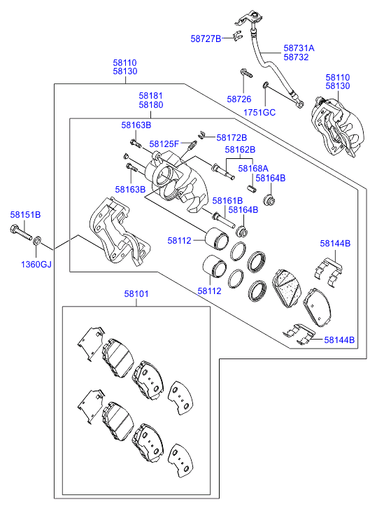 KIA 58110-2B700 - Brake Caliper onlydrive.pro