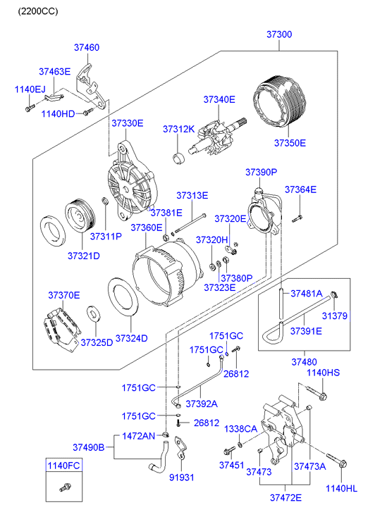 KIA 37300--2703 0 - Генератор onlydrive.pro