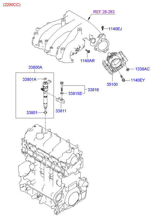 KIA 33818-27000 - Throttle body & injector: 4 pcs. onlydrive.pro