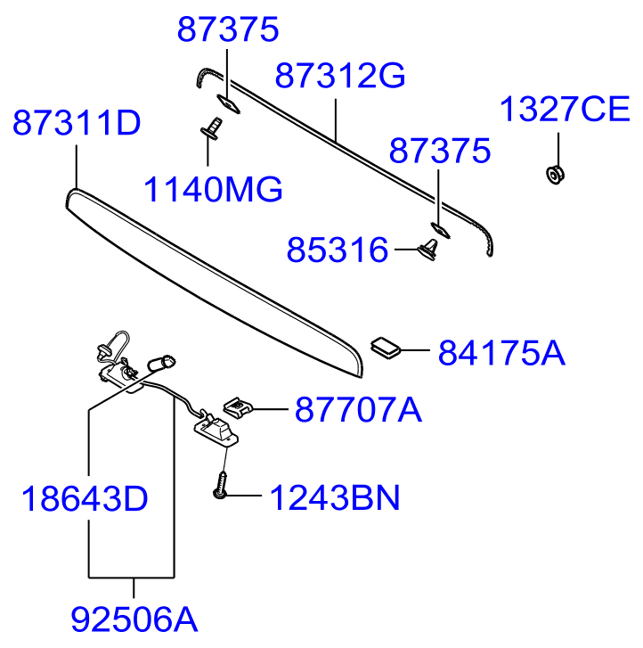 KIA 18643-05009-N - Back panel garnish: 2 pcs. onlydrive.pro