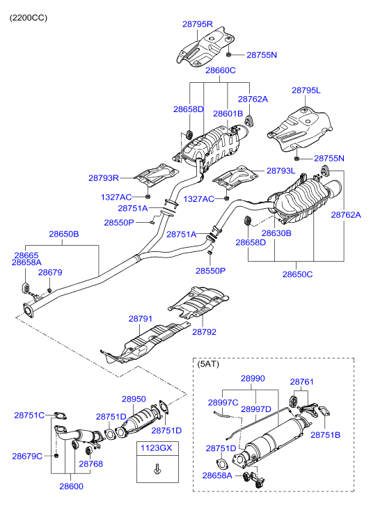 Hyundai 28751-2B250 - Gasket, exhaust pipe onlydrive.pro