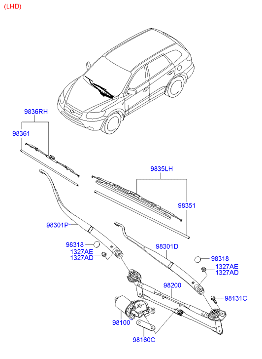 Hyundai 983602B000 - Wiper Blade onlydrive.pro