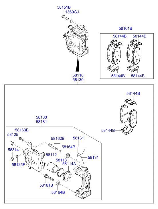 Hyundai 58101F2A00 - Тормозные колодки, дисковые, комплект onlydrive.pro