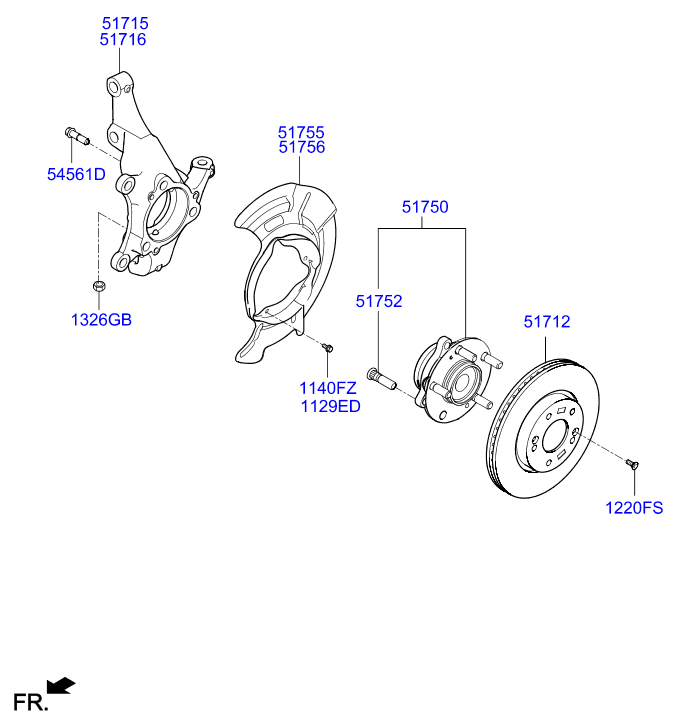 KIA 51750F2000 - Front axle: 2 pcs. onlydrive.pro