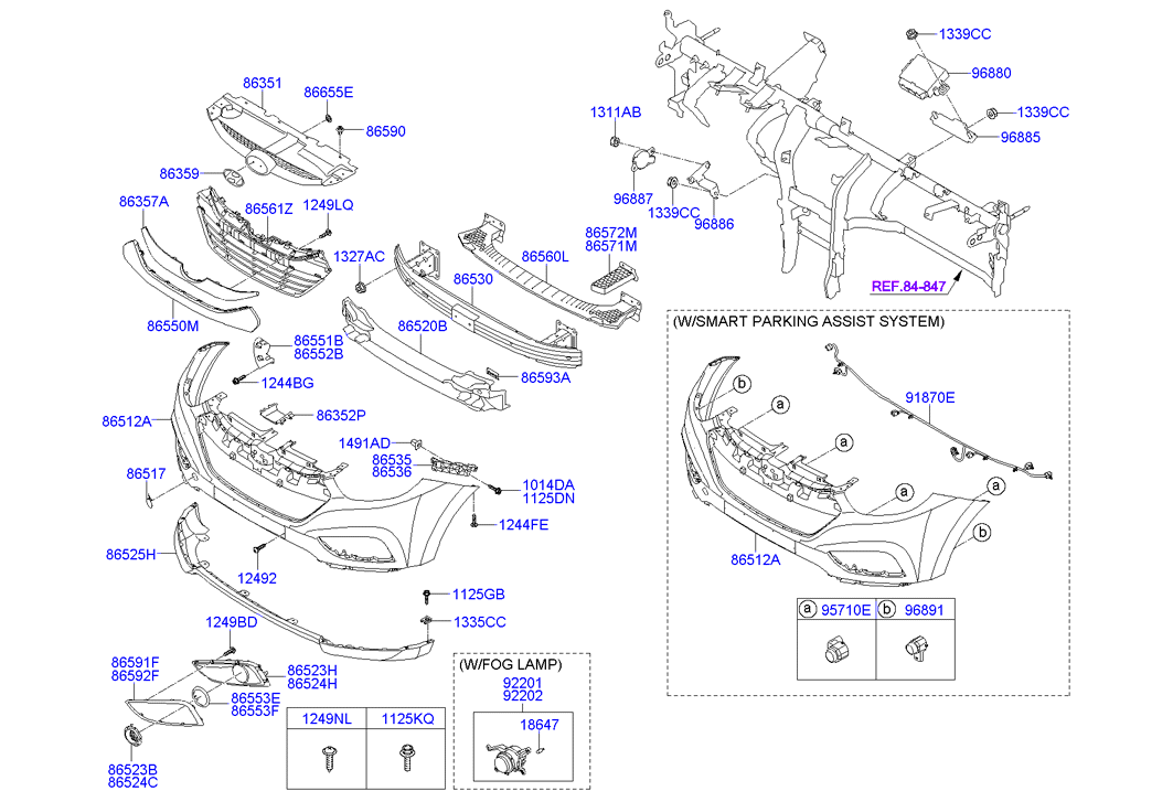 Hyundai 18647 27009S - Front bumper: 2 pcs. onlydrive.pro