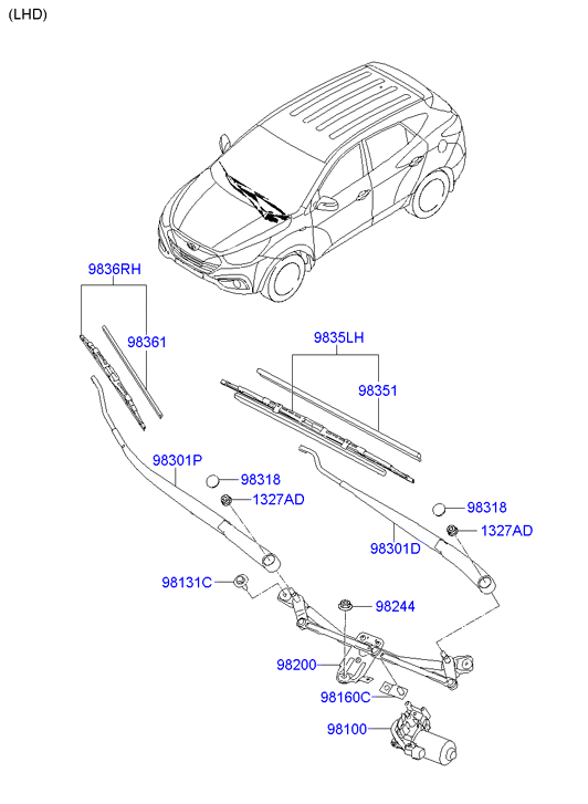 Hyundai 983602Y000 - Valytuvo gumelė onlydrive.pro