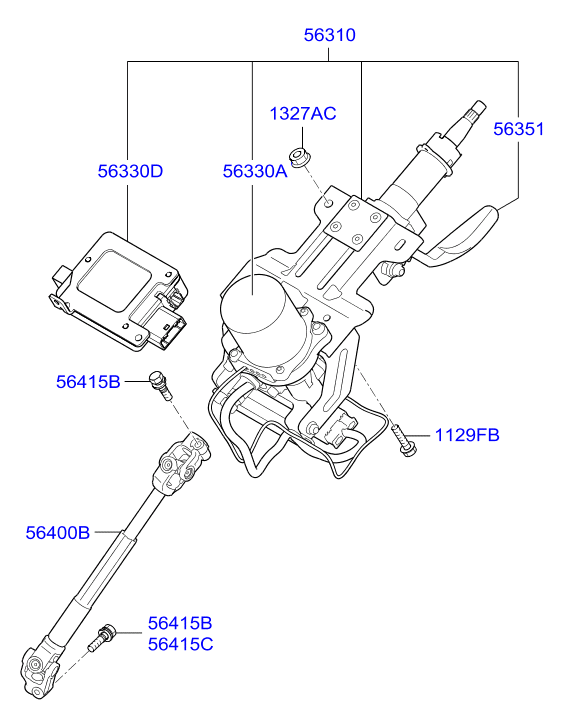 KIA 563453U511 - Control Unit, power steering onlydrive.pro