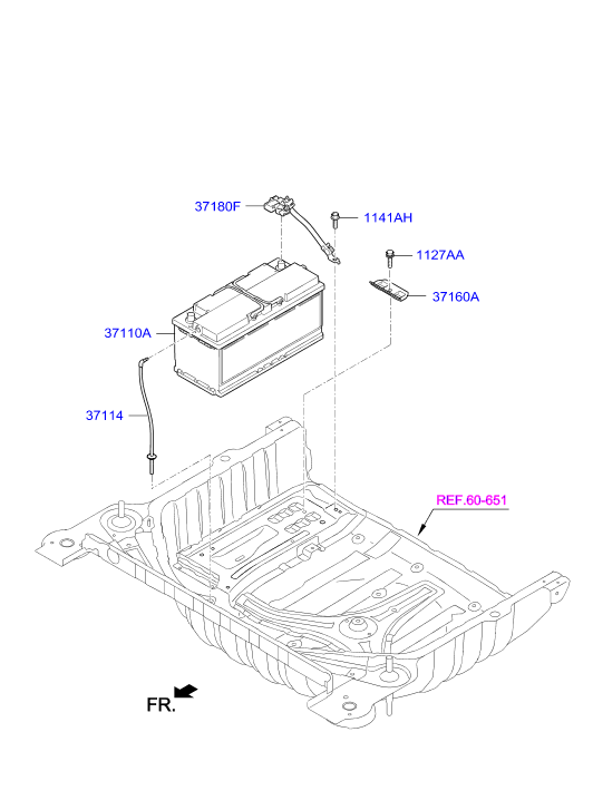 KIA 37110B1000 - Battery & cable: 1 pcs. onlydrive.pro