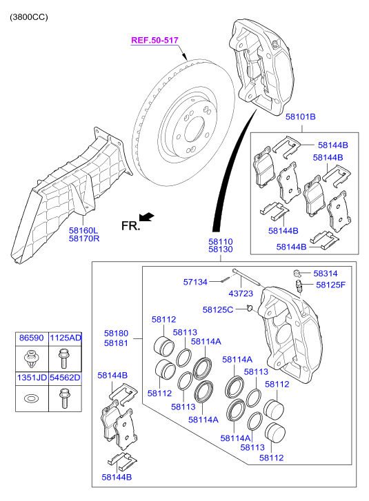 Hyundai 58101B1A10 - Brake Pad Set, disc brake onlydrive.pro