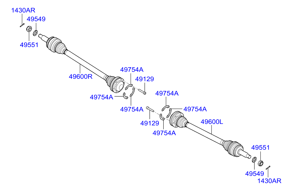 Hyundai 1430004357B - Drive shaft (rear): 2 pcs. onlydrive.pro