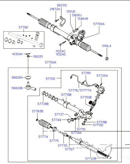 Hyundai 57774-4A000 - Bellow Set, steering onlydrive.pro