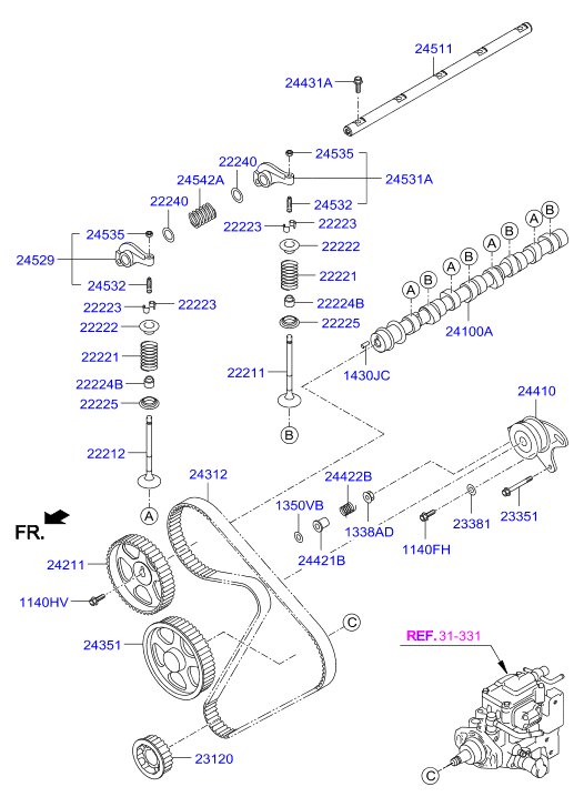 Mitsubishi 2431742020 - Įtempiklio skriemulys, paskirstymo diržas onlydrive.pro