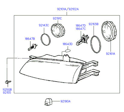 Hyundai 1864755009E - Headlamp: 2 pcs. onlydrive.pro