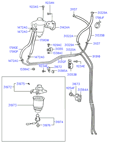 Hyundai 3197344001 - Fuel lines (diesel): 1 pcs. onlydrive.pro