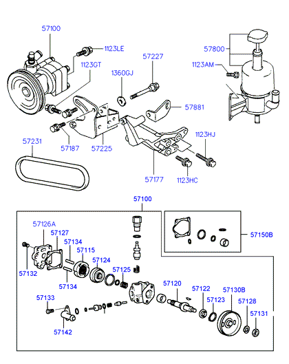 Hyundai 57181 4A000 - Поликлиновой ремень onlydrive.pro