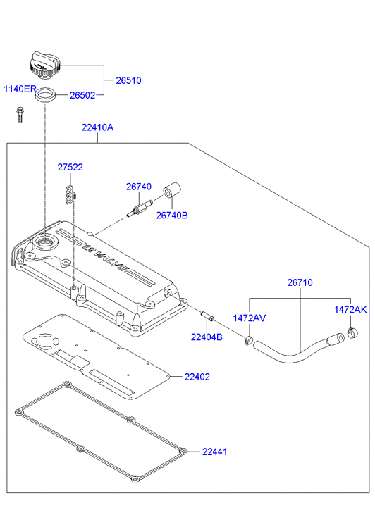 Hyundai 22441-02400 - Gasket, cylinder head cover onlydrive.pro