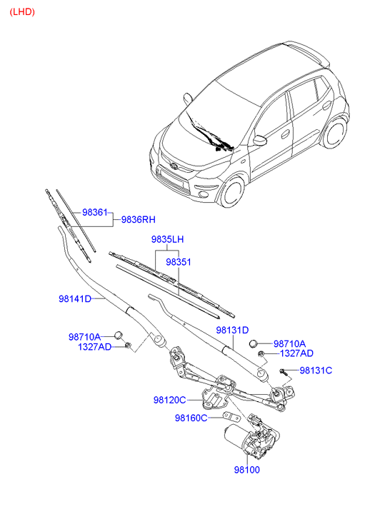 Hyundai 983600X000 - Щетка стеклоочистителя onlydrive.pro