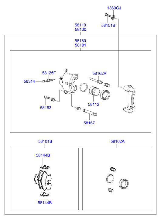 Hyundai 58101-25A10 - Тормозные колодки, дисковые, комплект onlydrive.pro