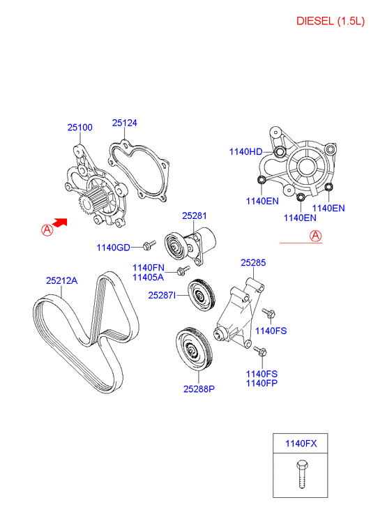 Hyundai 25212 22030 - Coolant pump: 1 pcs. onlydrive.pro