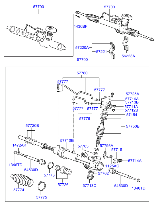 Hyundai 5652824000 - Power steering gearbox: 2 pcs. onlydrive.pro