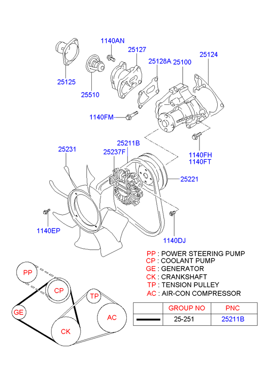 Hyundai 25215 42061 - Kiilahihna onlydrive.pro