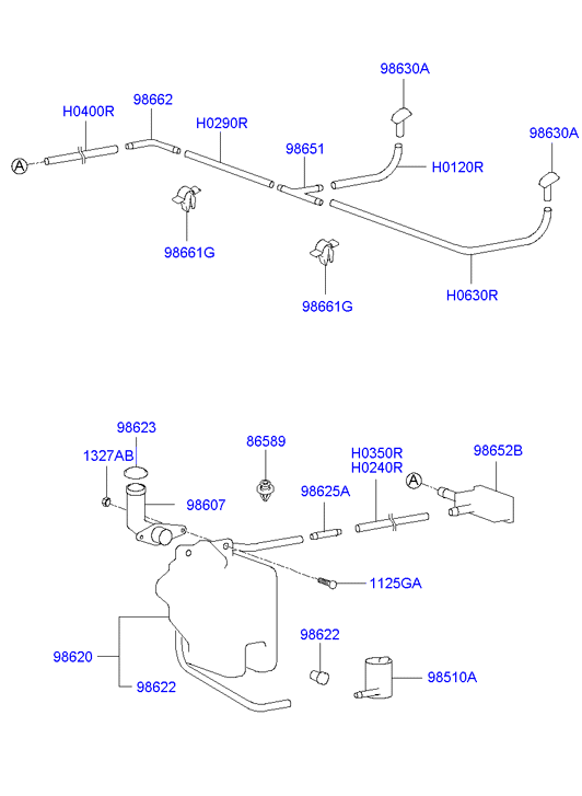 Hyundai 9851022000 - Windshield washer: A pcs. onlydrive.pro