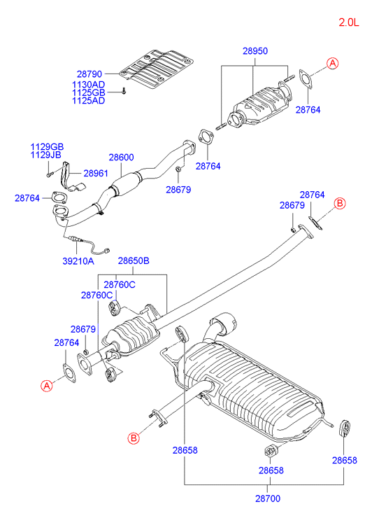 KIA 3921023750 - Muffler & exhaust pipe: 1 pcs. onlydrive.pro