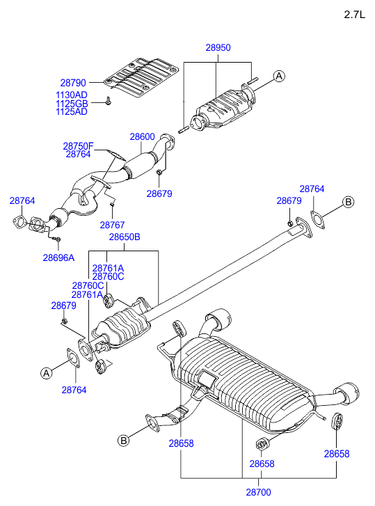 KIA 28764-28020 - Gasket, exhaust pipe onlydrive.pro