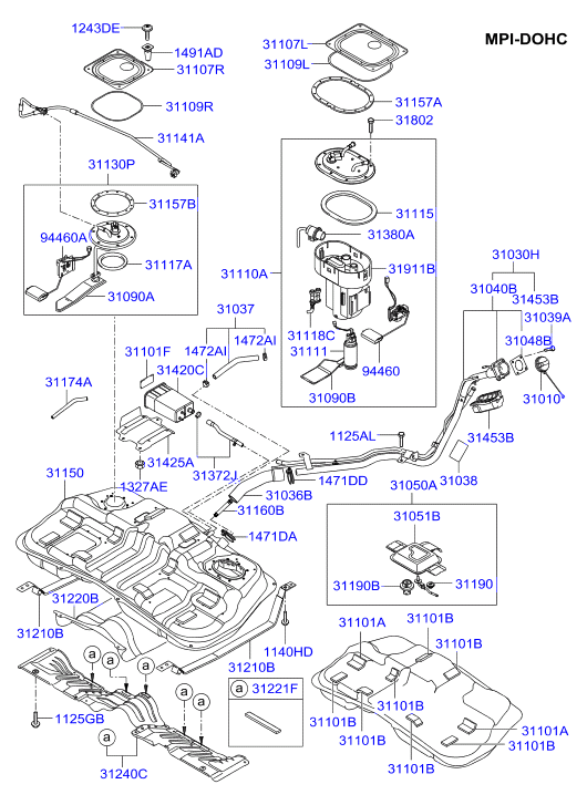 Hyundai 31110-2E000 - Fuel tank: 1 pcs. onlydrive.pro