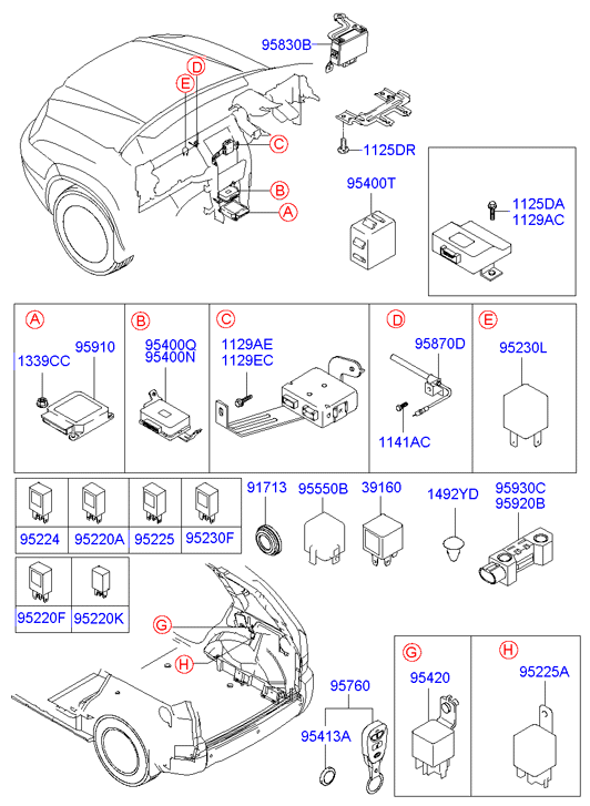 Hyundai 95220-FL000 - Relay, low beam onlydrive.pro