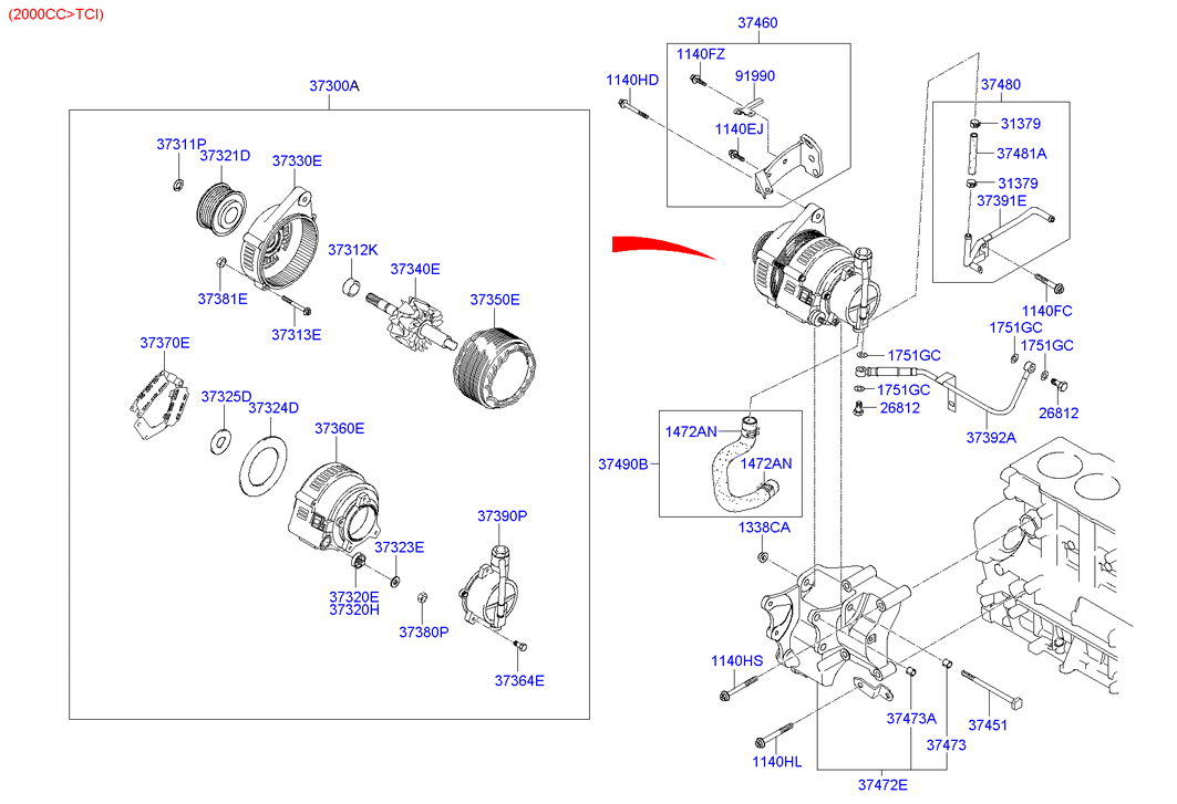 Hyundai 37300-22650 - Alternator onlydrive.pro