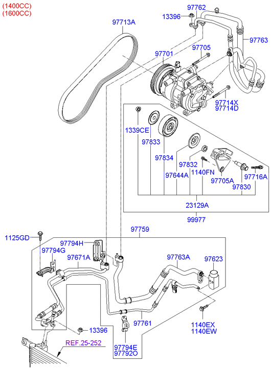 Hyundai 977131E000 - Поликлиновой ремень onlydrive.pro