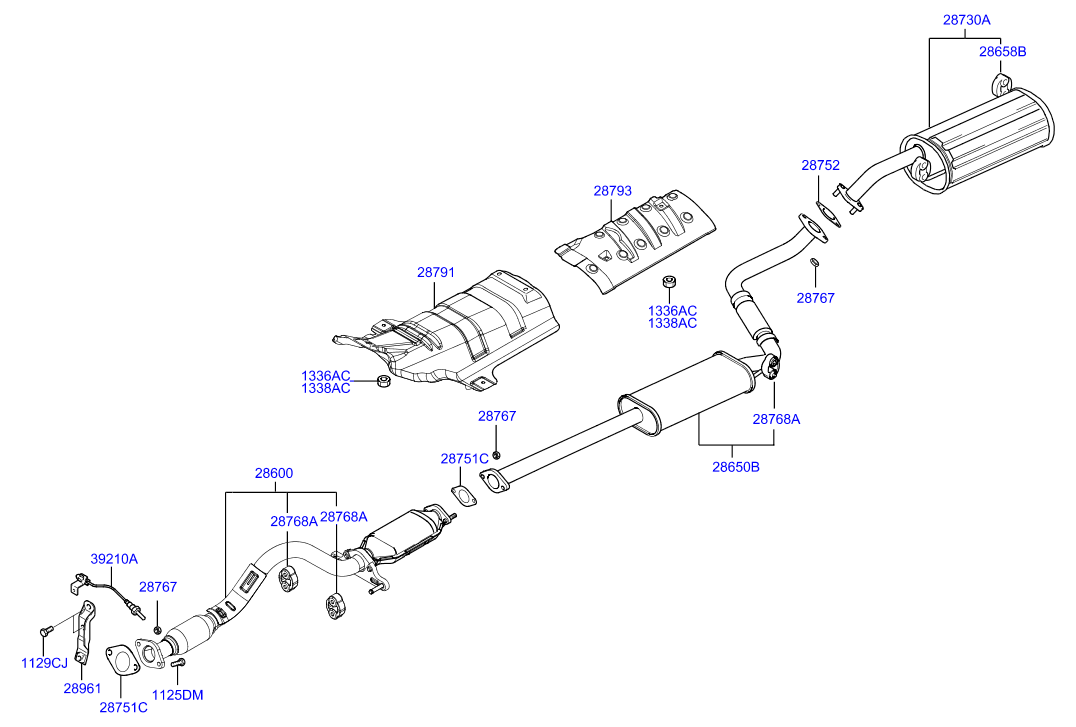 Hyundai 39210-26810 - Muffler & exhaust pipe: 1 pcs. onlydrive.pro